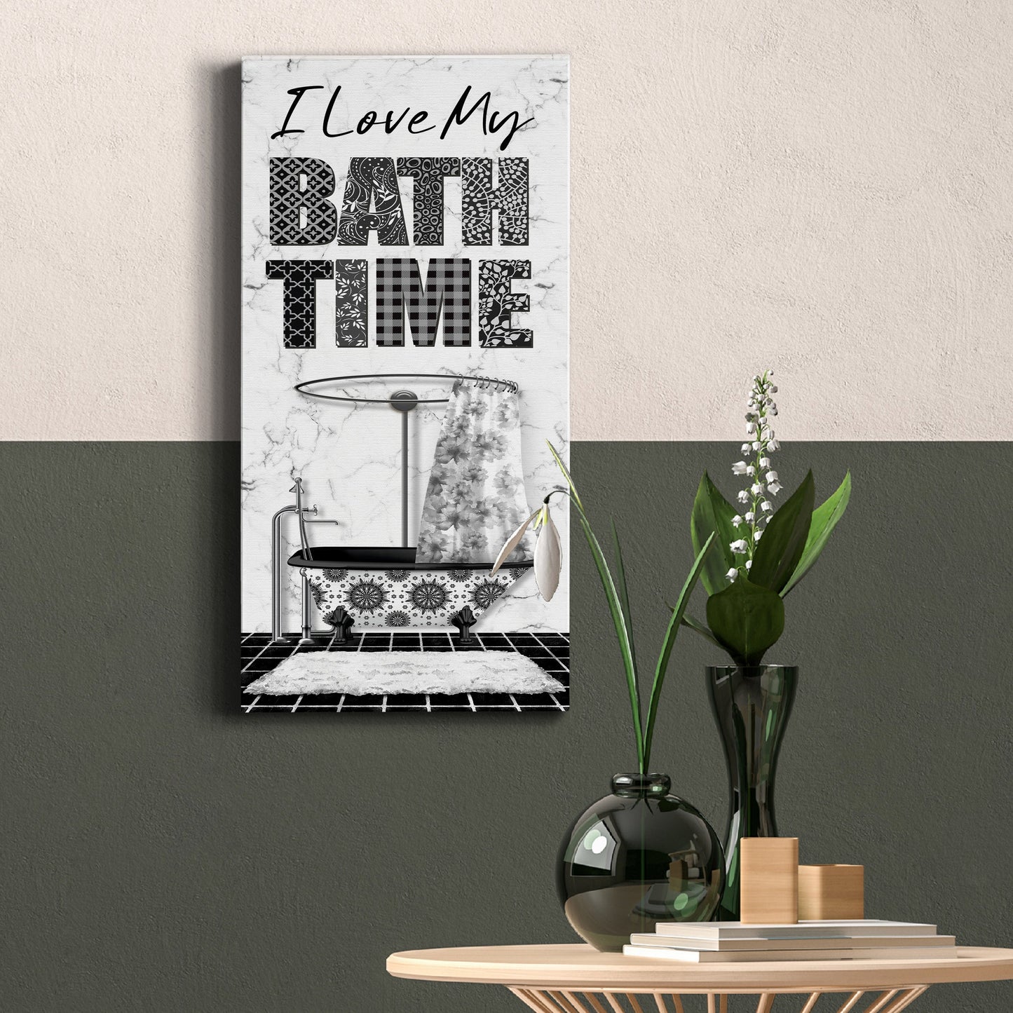 I Love My Bath Time - Premium Gallery Wrapped Canvas - Ready to Hang