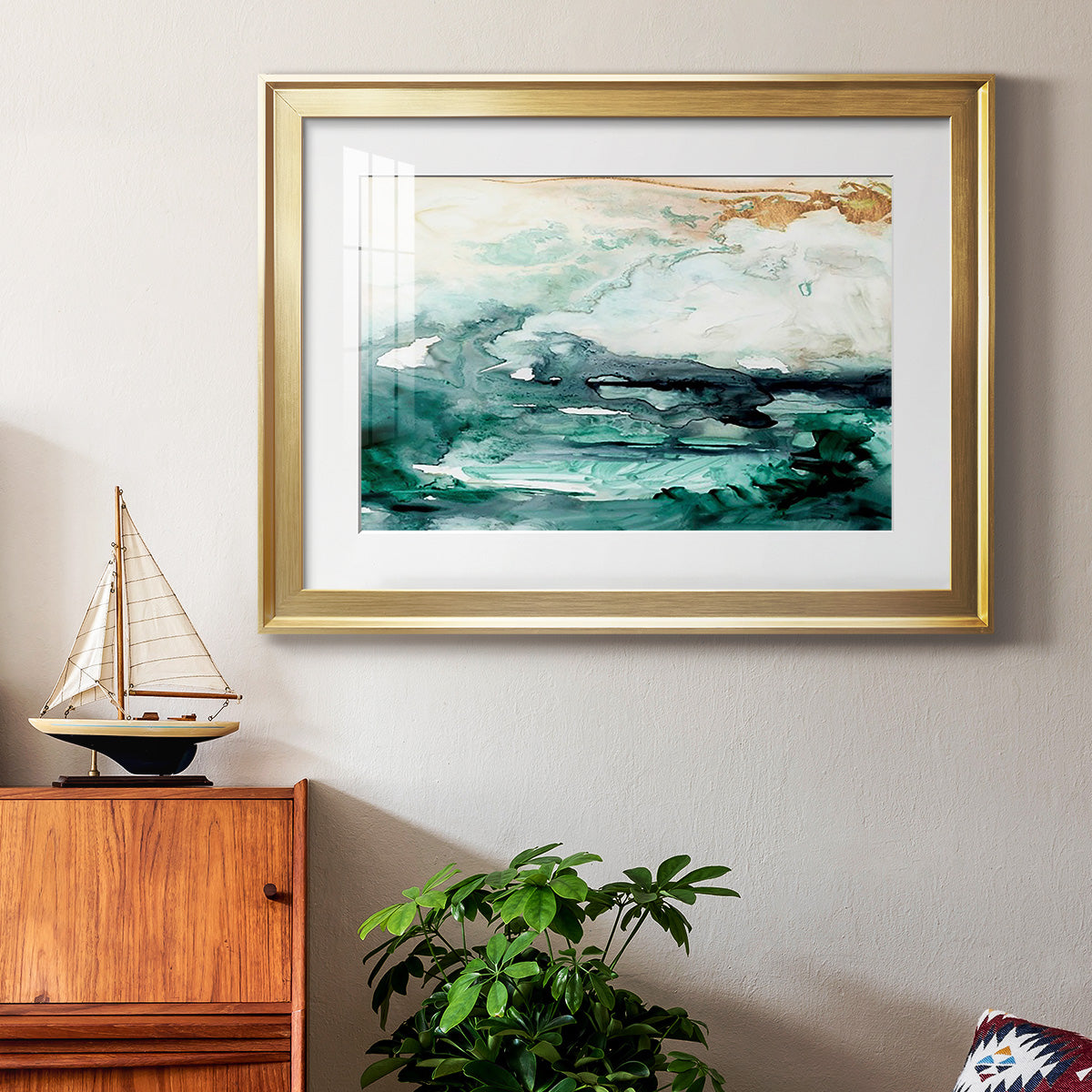 Sea Foam Flow I Premium Framed Print - Ready to Hang