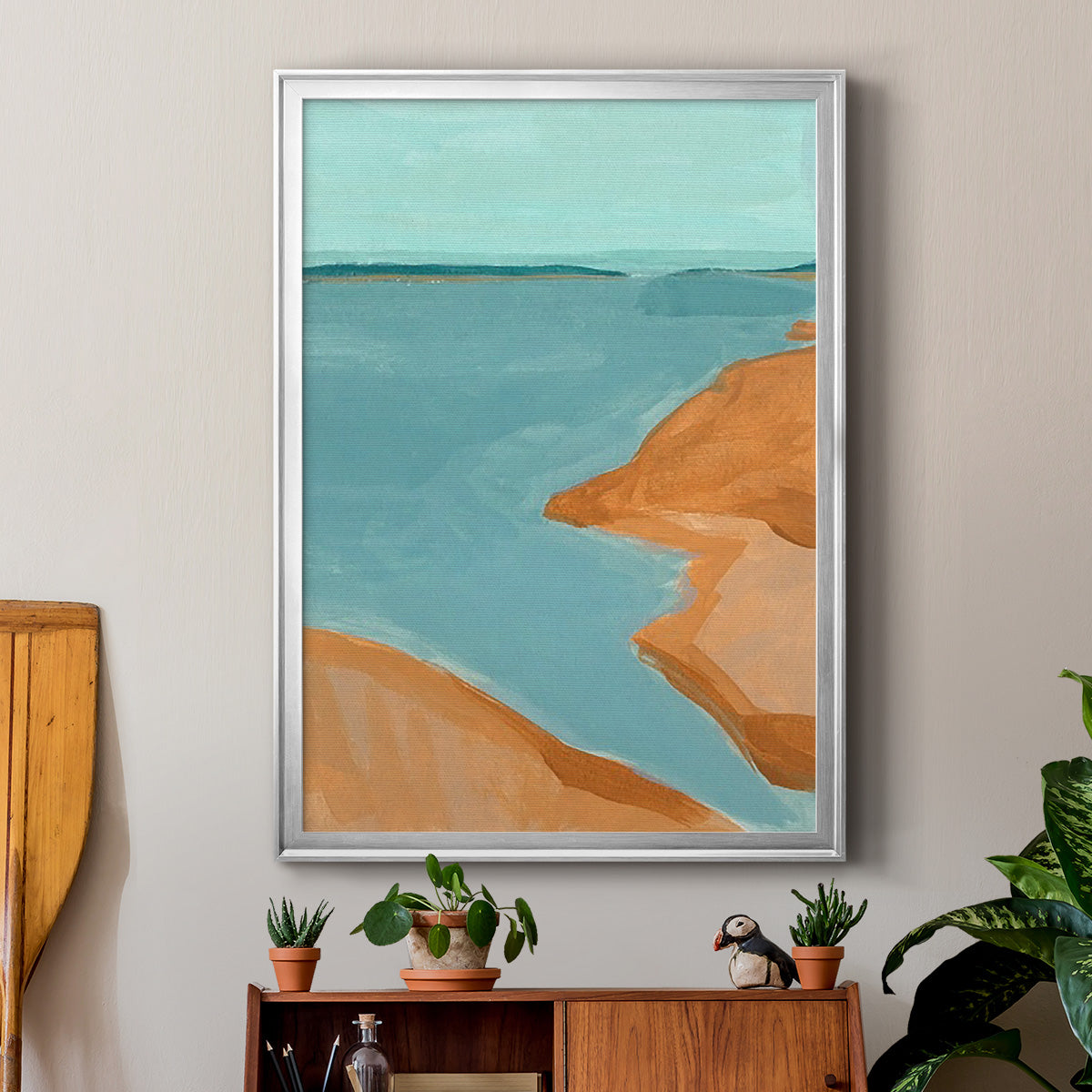 Out on the Sandbar I - Modern Framed Canvas Print