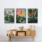 Temple of Flora IV - Framed Premium Gallery Wrapped Canvas L Frame 3 Piece Set - Ready to Hang