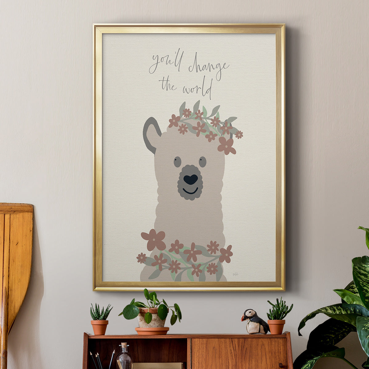 Change The World - Modern Framed Canvas Print