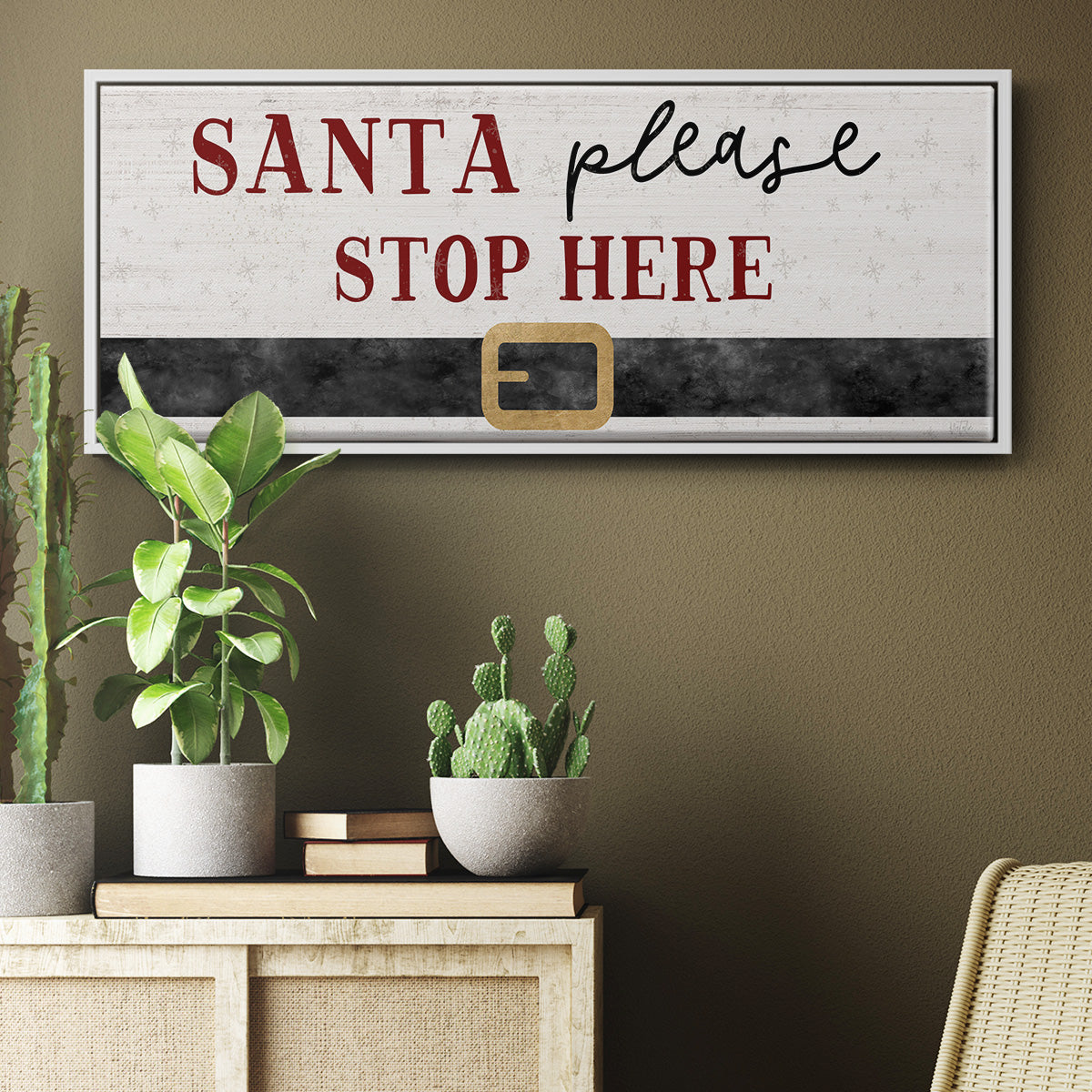 Santa Stop - Floater Framed Canvas Print
