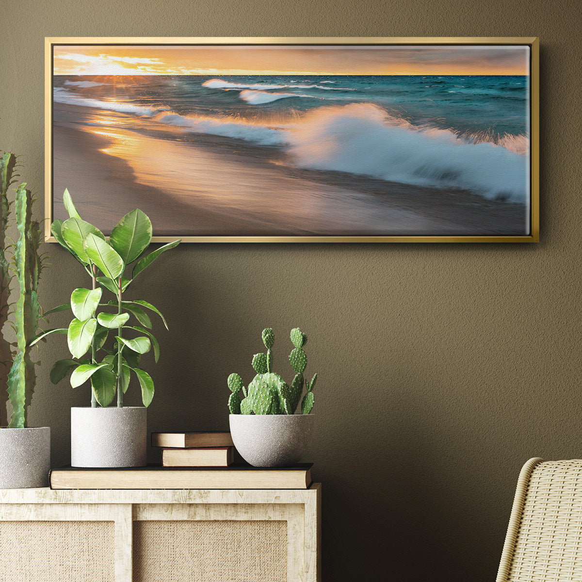 Miners Beach Light - Floater Framed Canvas Print