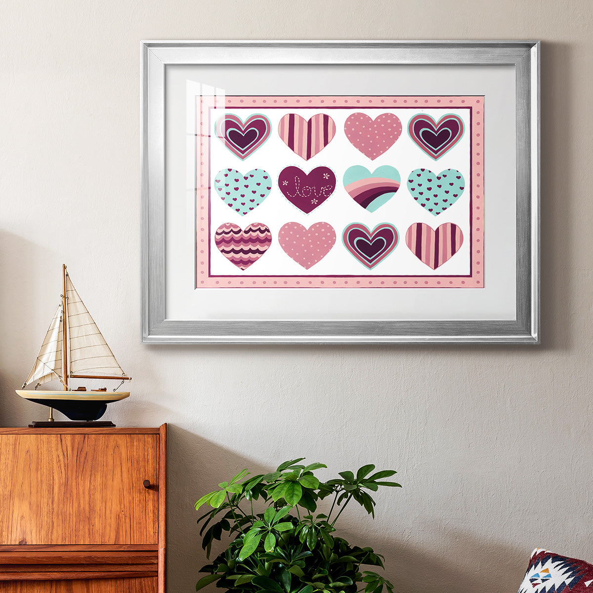 Sweet Valentine Collection A - Modern Framed Art Print