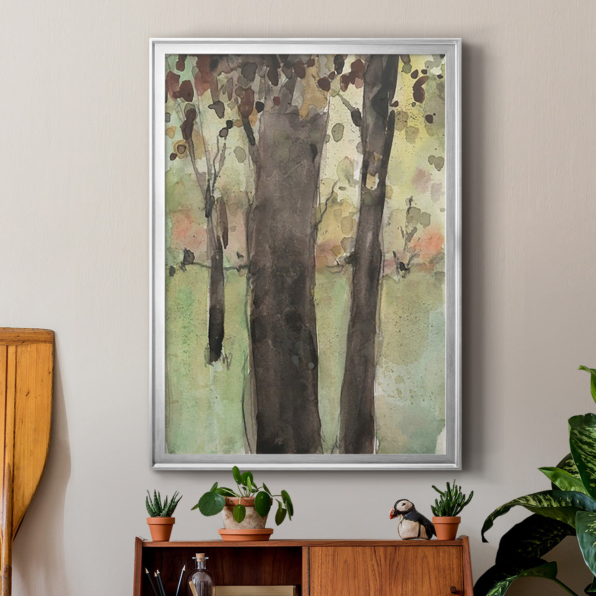 Under the Tree Confetti II - Modern Framed Canvas Print