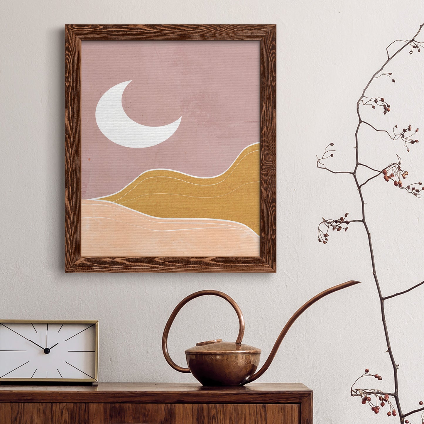 Sedona Moon - Barnwood Framed Canvas Print
