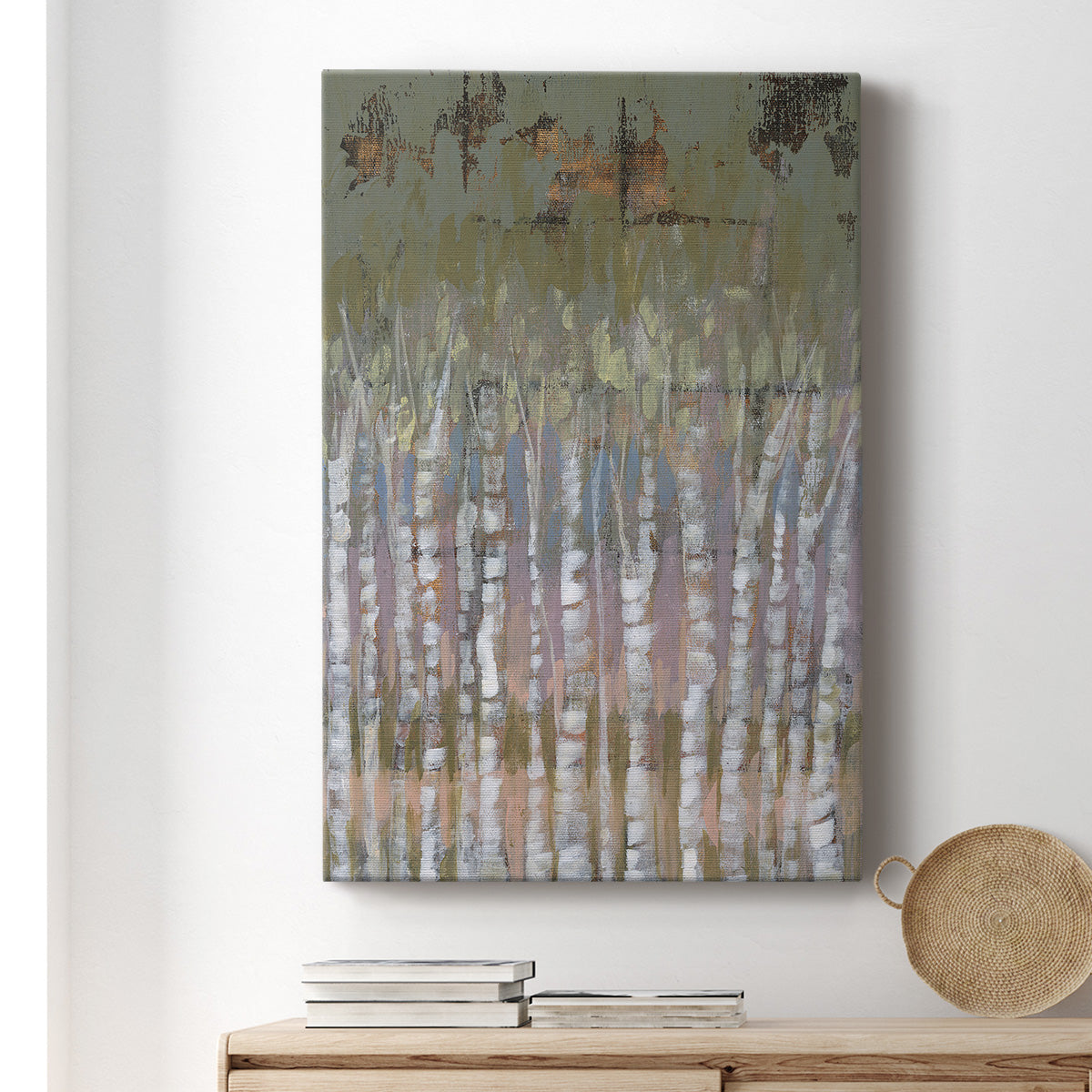 Pastel Birchline II Premium Gallery Wrapped Canvas - Ready to Hang