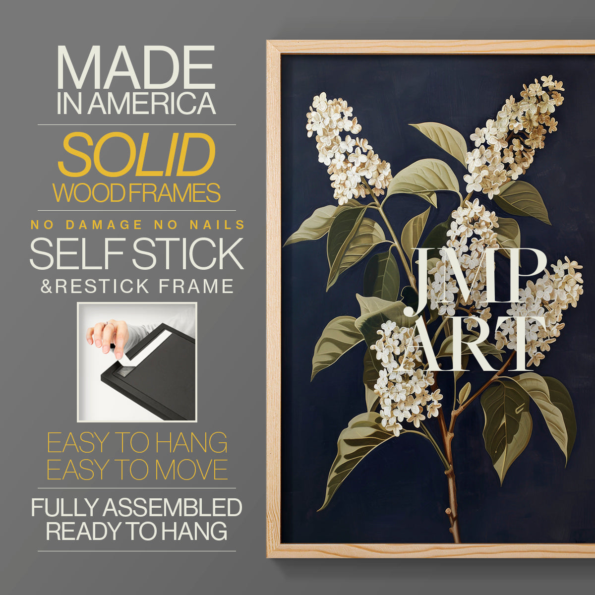 Floral Study Series LII - Restickable Framed Art Set
