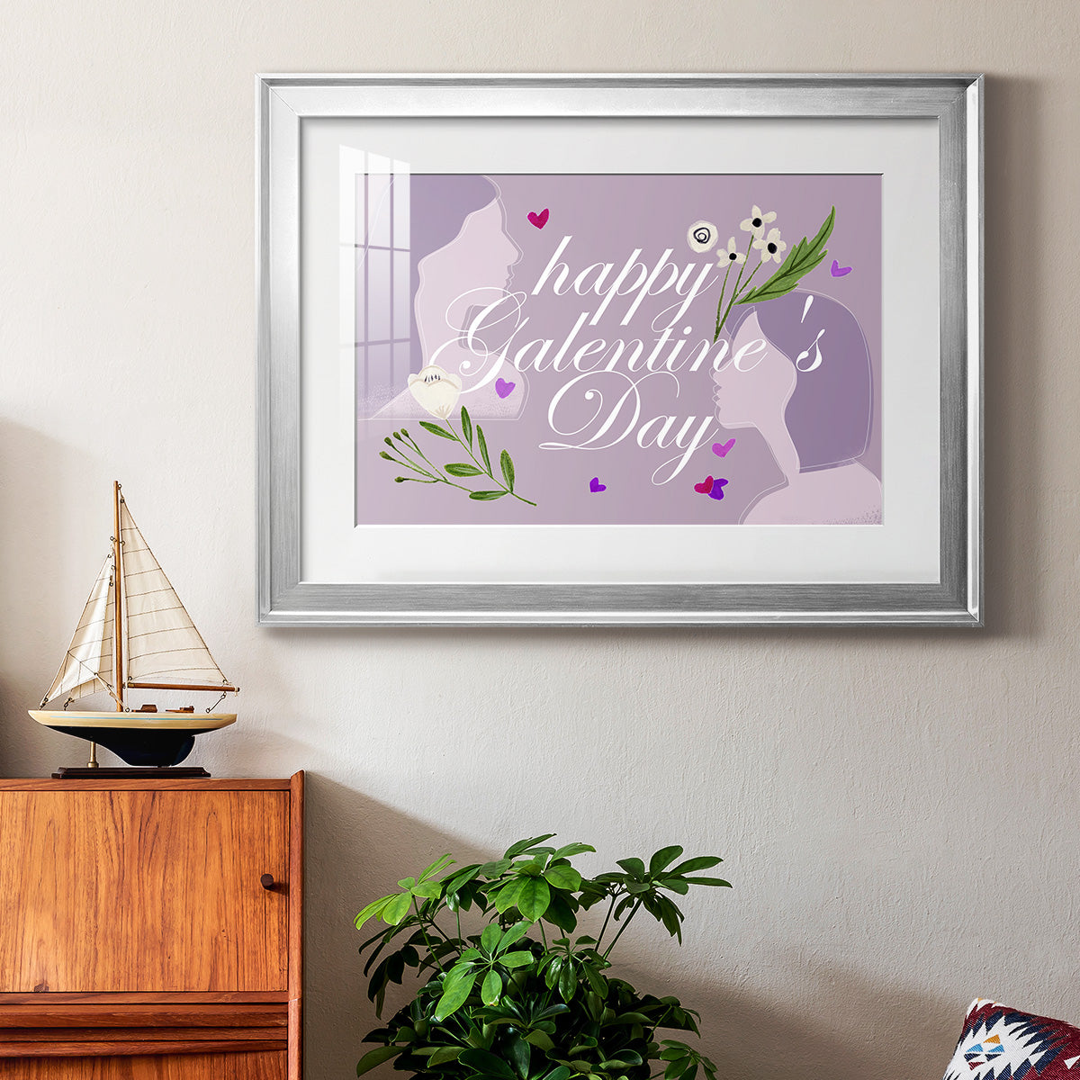 Happy Galentine's Day Collection A Premium Framed Print - Ready to Hang