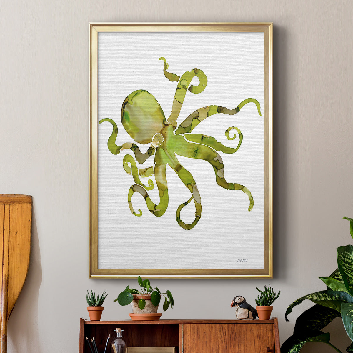 Octopus - Modern Framed Canvas Print