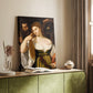 Canvas art print of a refined figure with reflective object and soft light styled in a home decor setting.