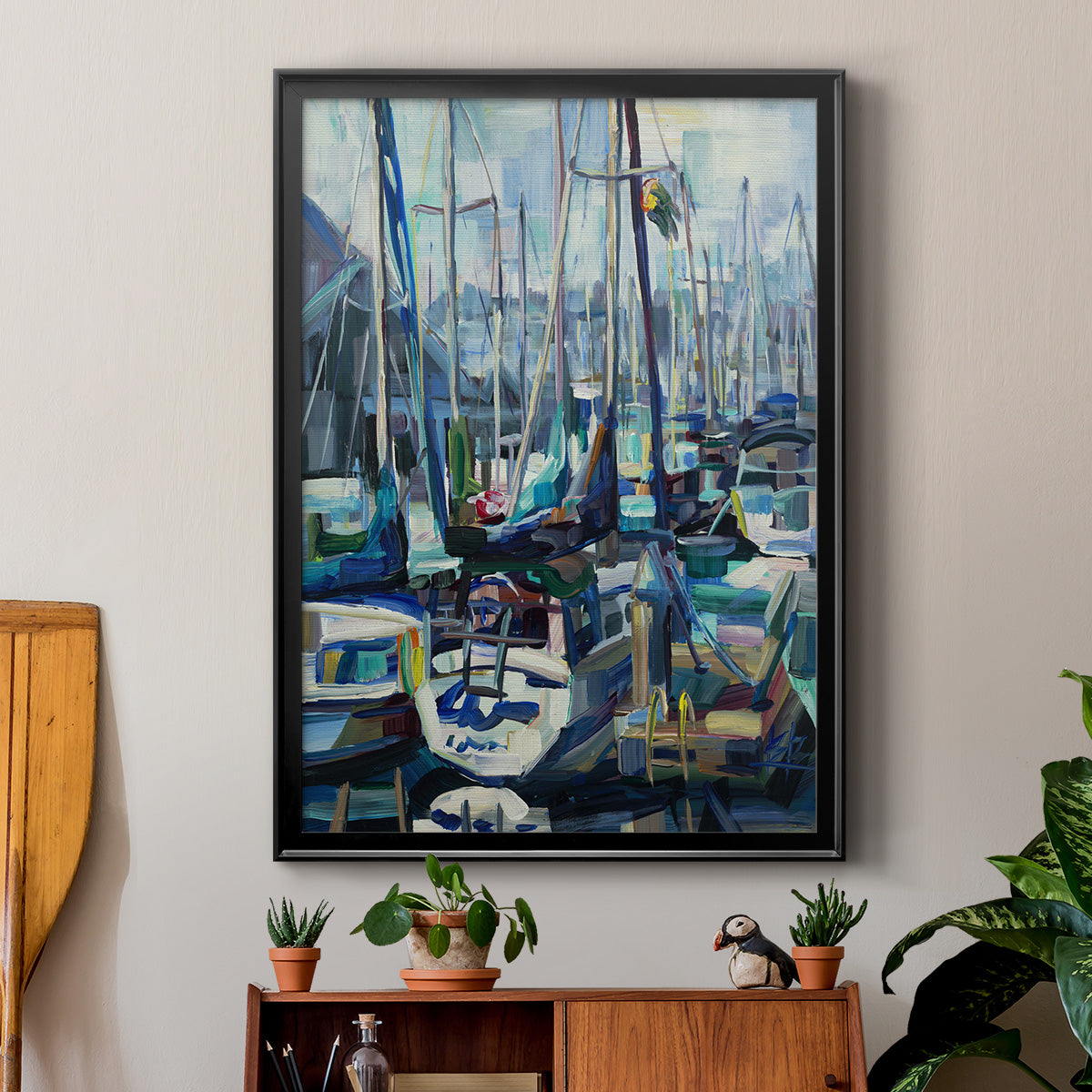 Edmonds Marina - Modern Framed Canvas Print