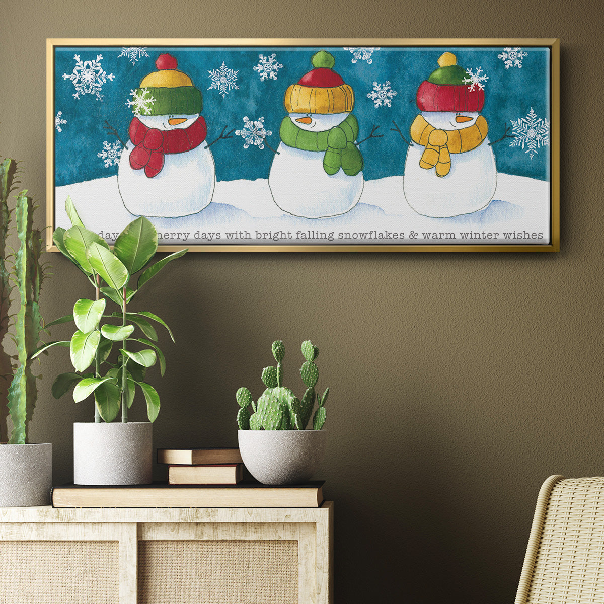 A Frosty Kiss - Floater Framed Canvas Print