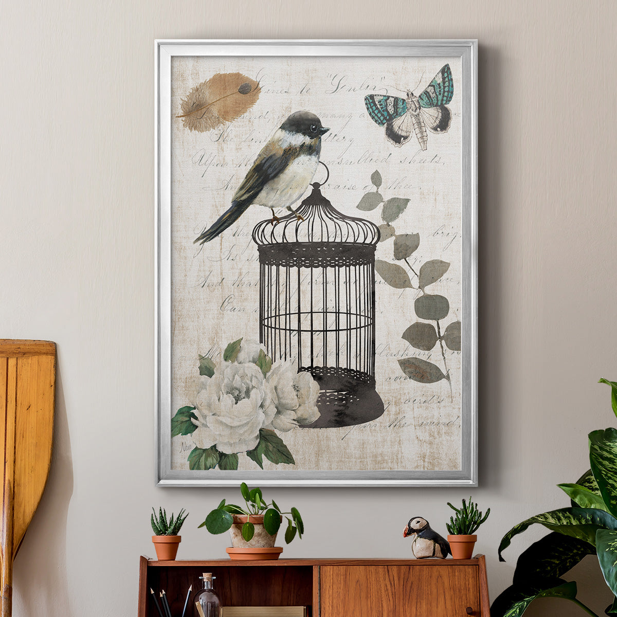 Vintage Menagerie I - Modern Framed Canvas Print