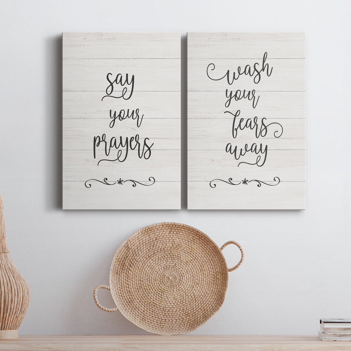 Say Your Prayers Premium Gallery Wrapped Canvas - Ready to Hang - Set of 2 - 8 x 12 Each