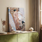 Canvas art print of a relaxed figure with gentle tones and delicate texture styled in a home decor setting.