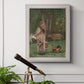 Realist genre scene of a milkmaid by Winslow Homer in an ornate weathered white frame displayed in a light-toned interior setting.