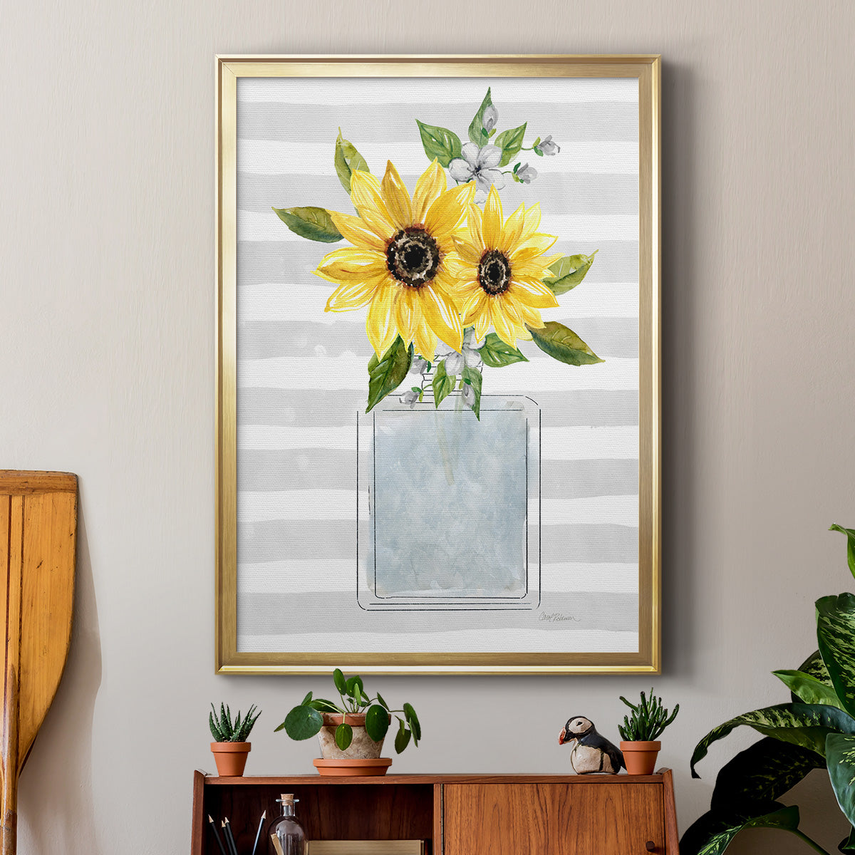 Sunflower Perfume I - Modern Framed Canvas Print