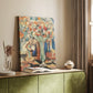 Canvas art print of a floral composition with loose brushwork and gentle color styled in a home decor setting.