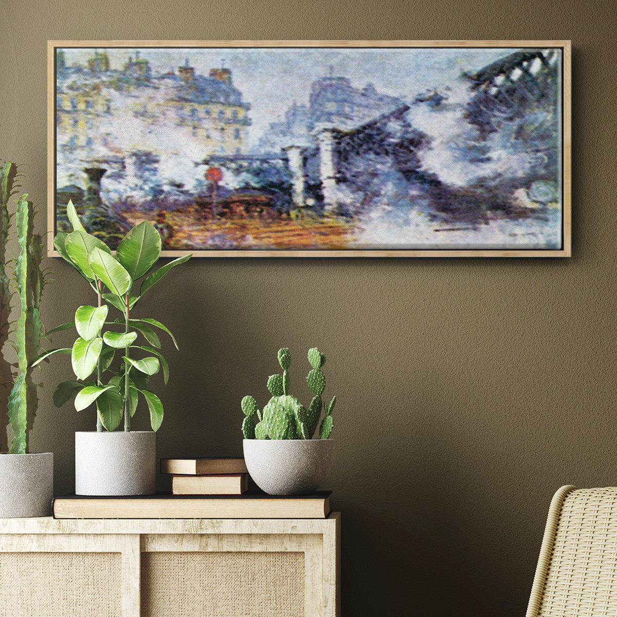 The Europe Bridge Saint Lazare Station in Paris - Floater Framed Canvas Print
