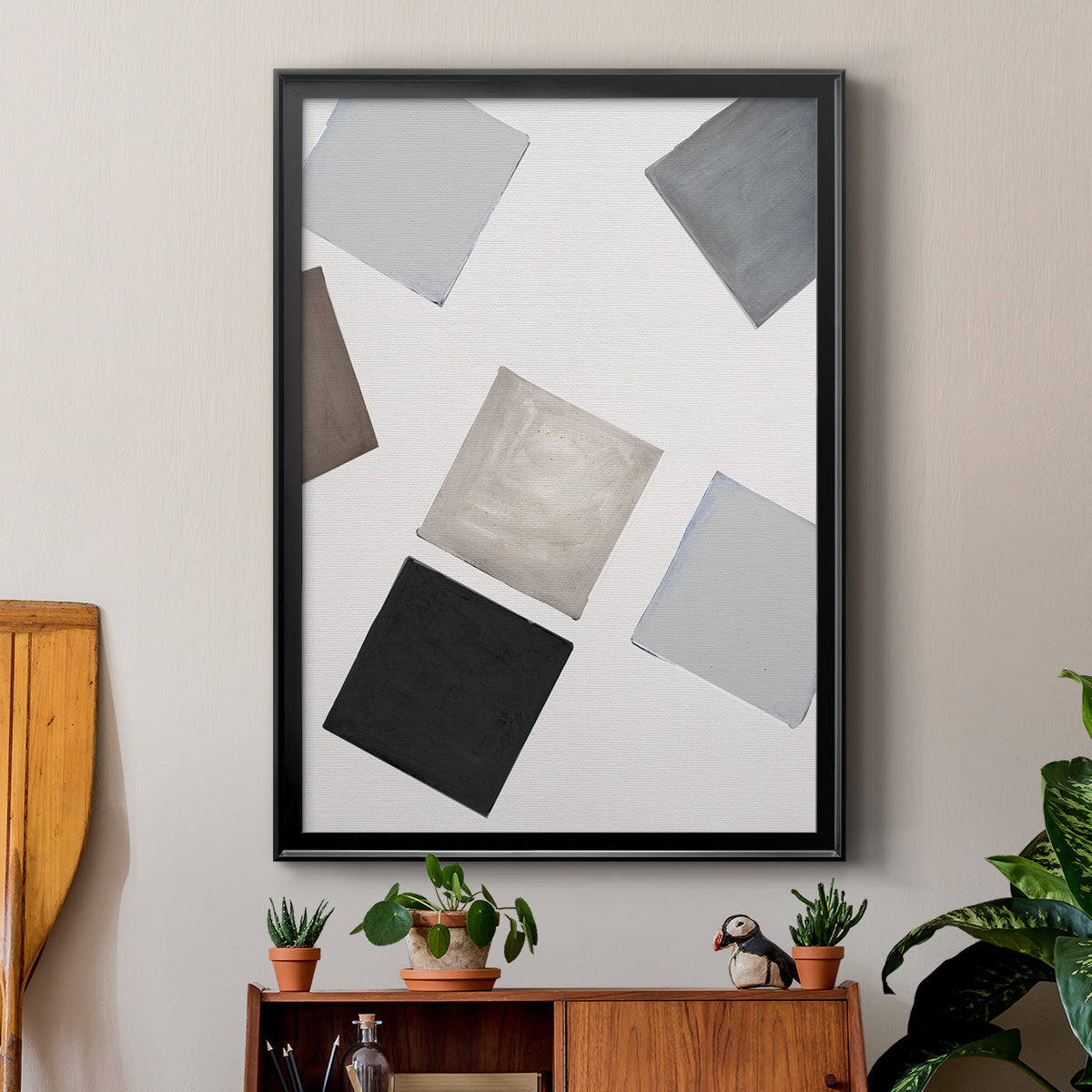 Block Encounter Revisit I - Modern Framed Canvas Print