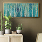 Birch on Blue - Floater Framed Canvas Print