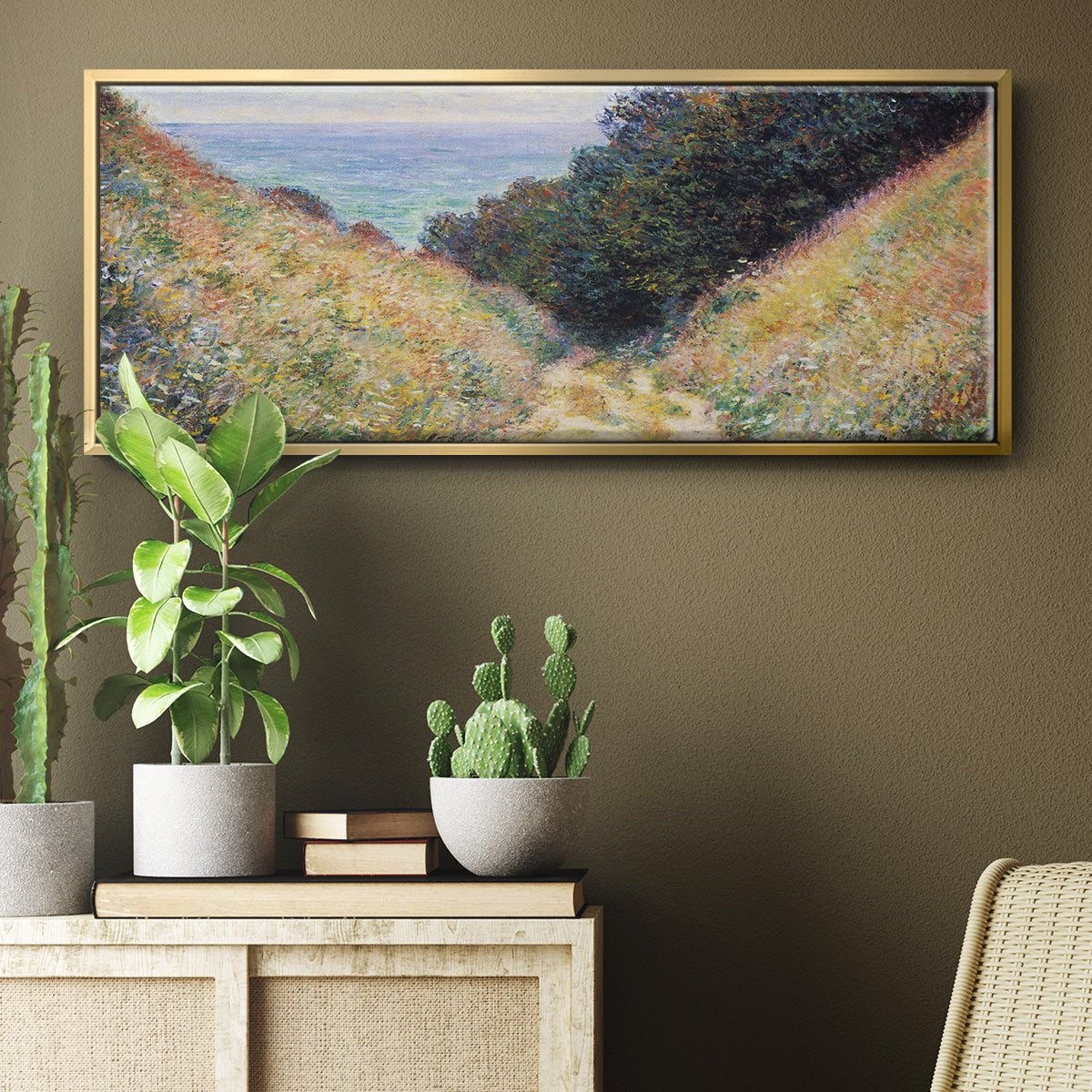The Path at La Cavée, Pourville - Floater Framed Canvas Print