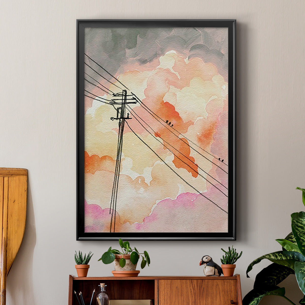 Cloudy Communication II - Modern Framed Canvas Print