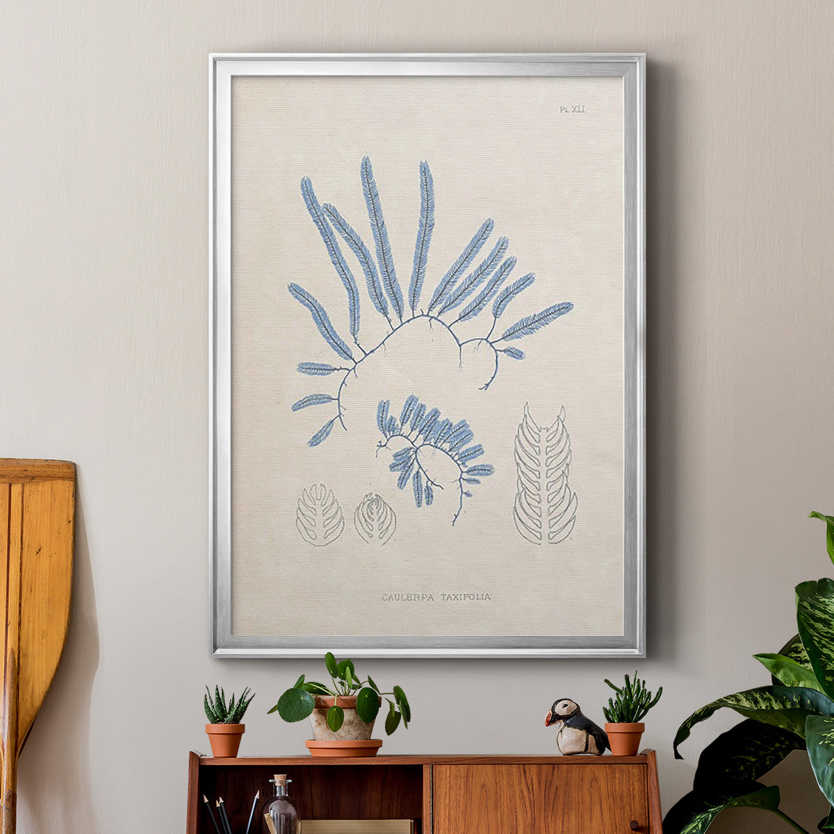 Blue Marine Algae II - Modern Framed Canvas Print