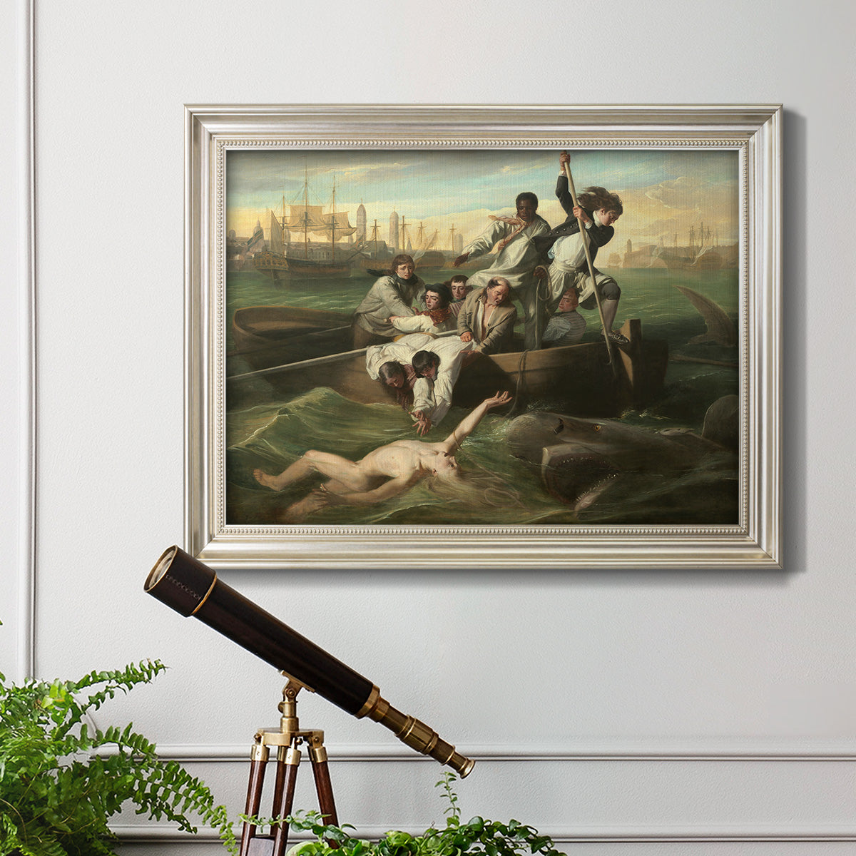 Watson and the Shark - Ornate Framed Canvas Print