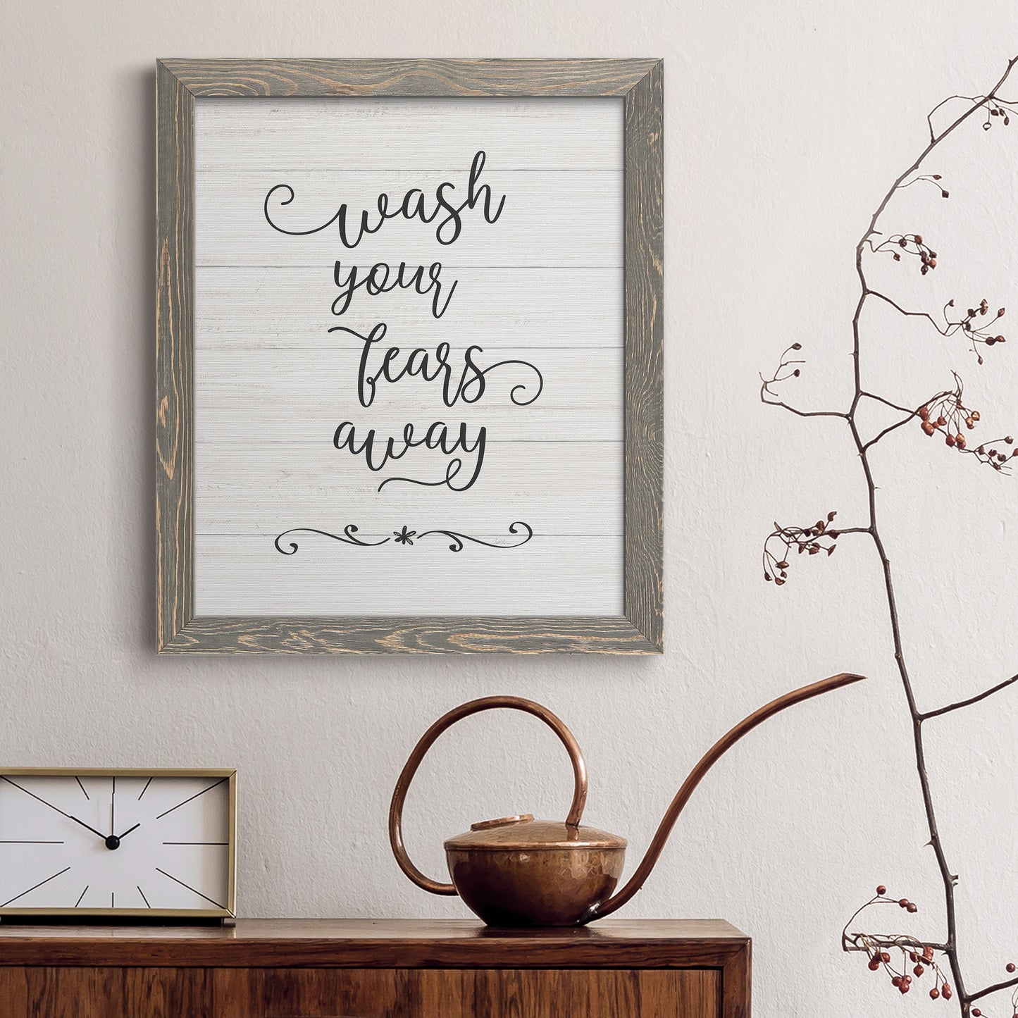 Wash Fears - Premium Canvas Framed in Barnwood - Ready to Hang