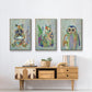 Fantastic Florals Owl - Framed Premium Gallery Wrapped Canvas L Frame 3 Piece Set - Ready to Hang