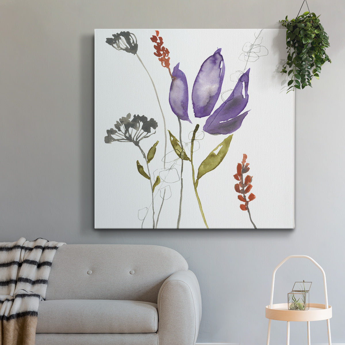 Ultraviolet Bouquet I-Premium Gallery Wrapped Canvas - Ready to Hang