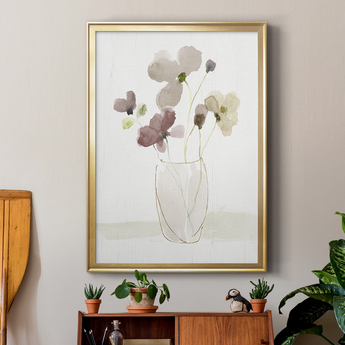 Choose Happy Bouquet II - Modern Framed Canvas Print