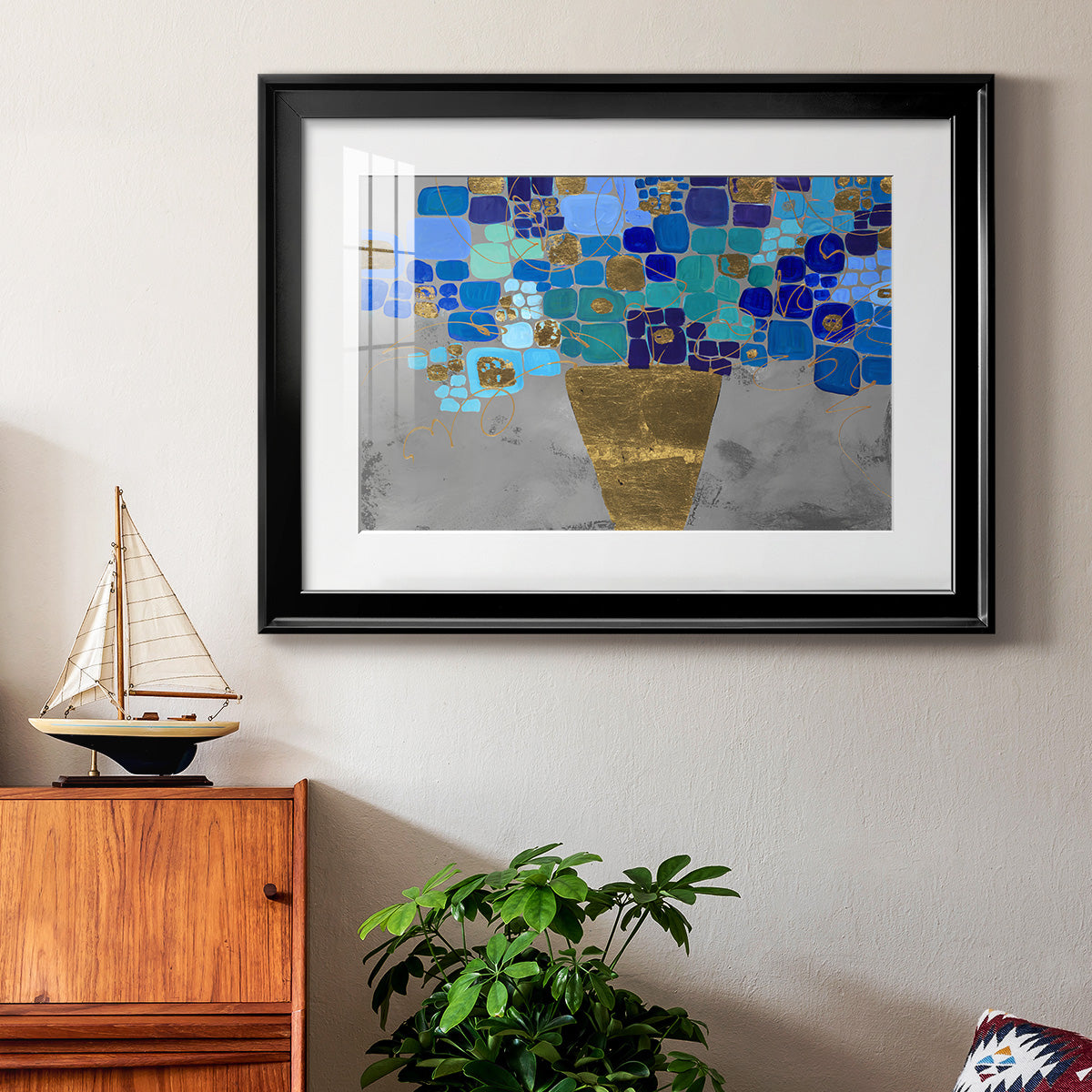 Blue Love - Modern Framed Art Print