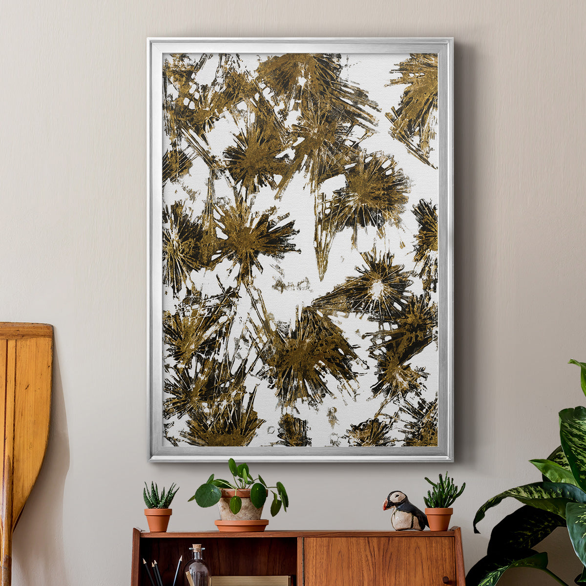 Fireworks - Modern Framed Canvas Print