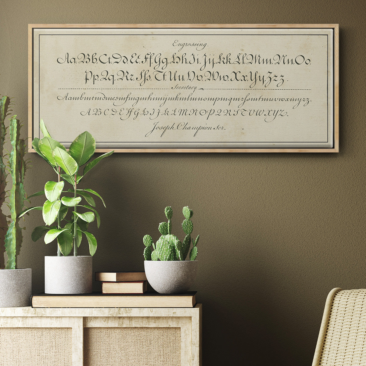 Manuscript Sampler V - Floater Framed Canvas Print