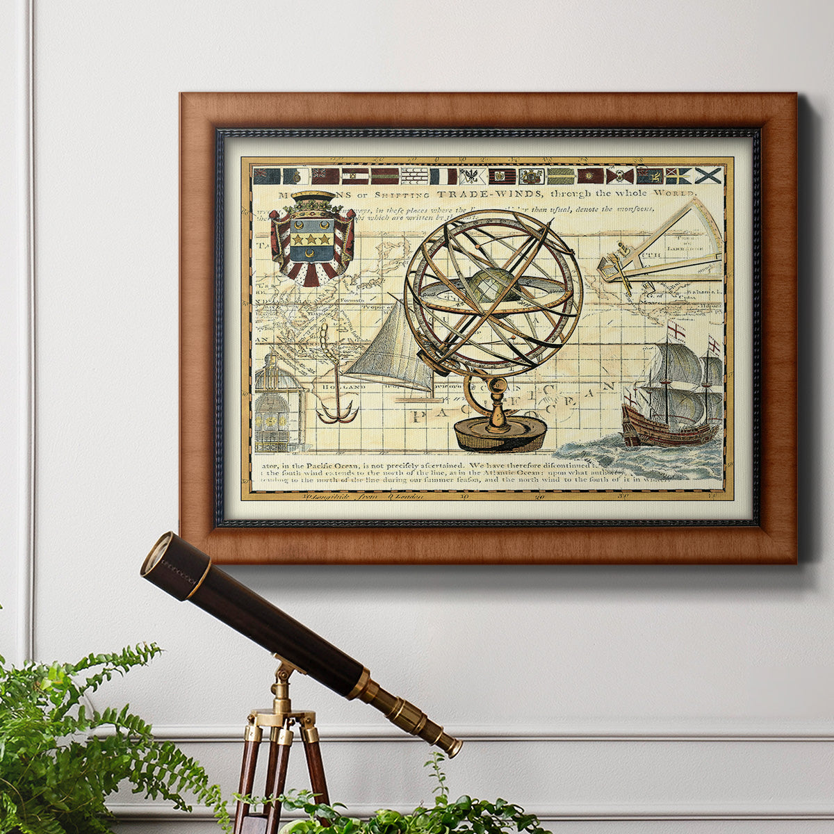 Nautical Map I Premium Framed Canvas- Ready to Hang