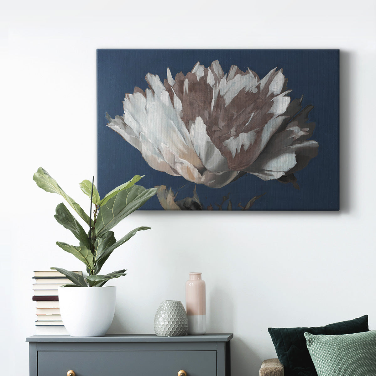 White Peony Premium Gallery Wrapped Canvas - Ready to Hang