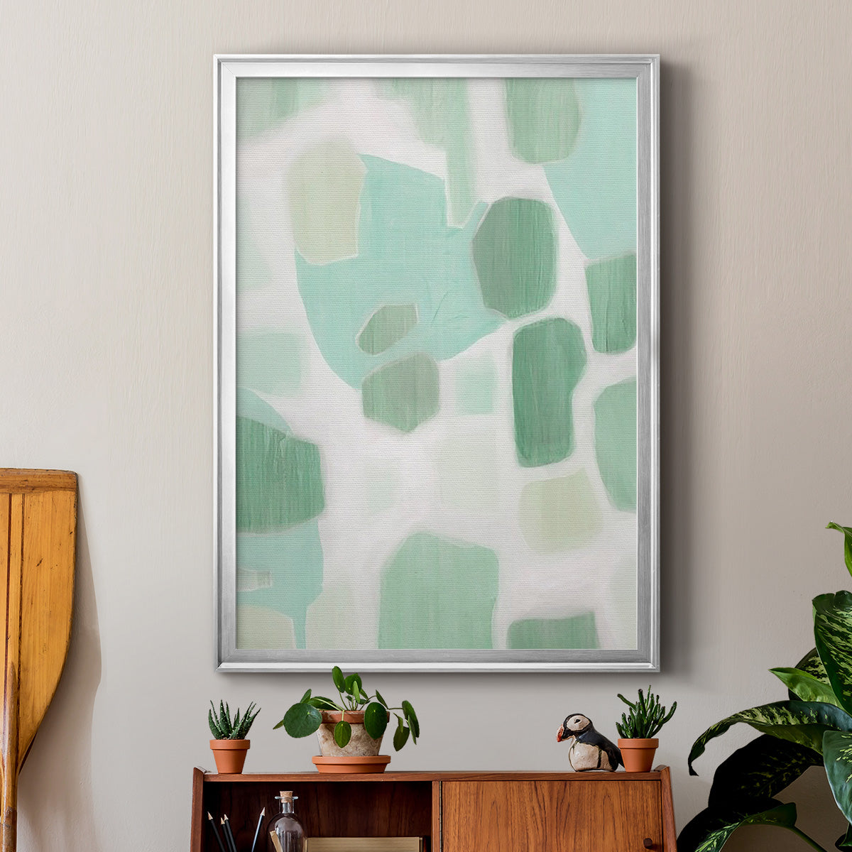 River Shapes II - Modern Framed Canvas Print