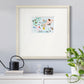 Animal Map Premium Framed Print Double Matboard