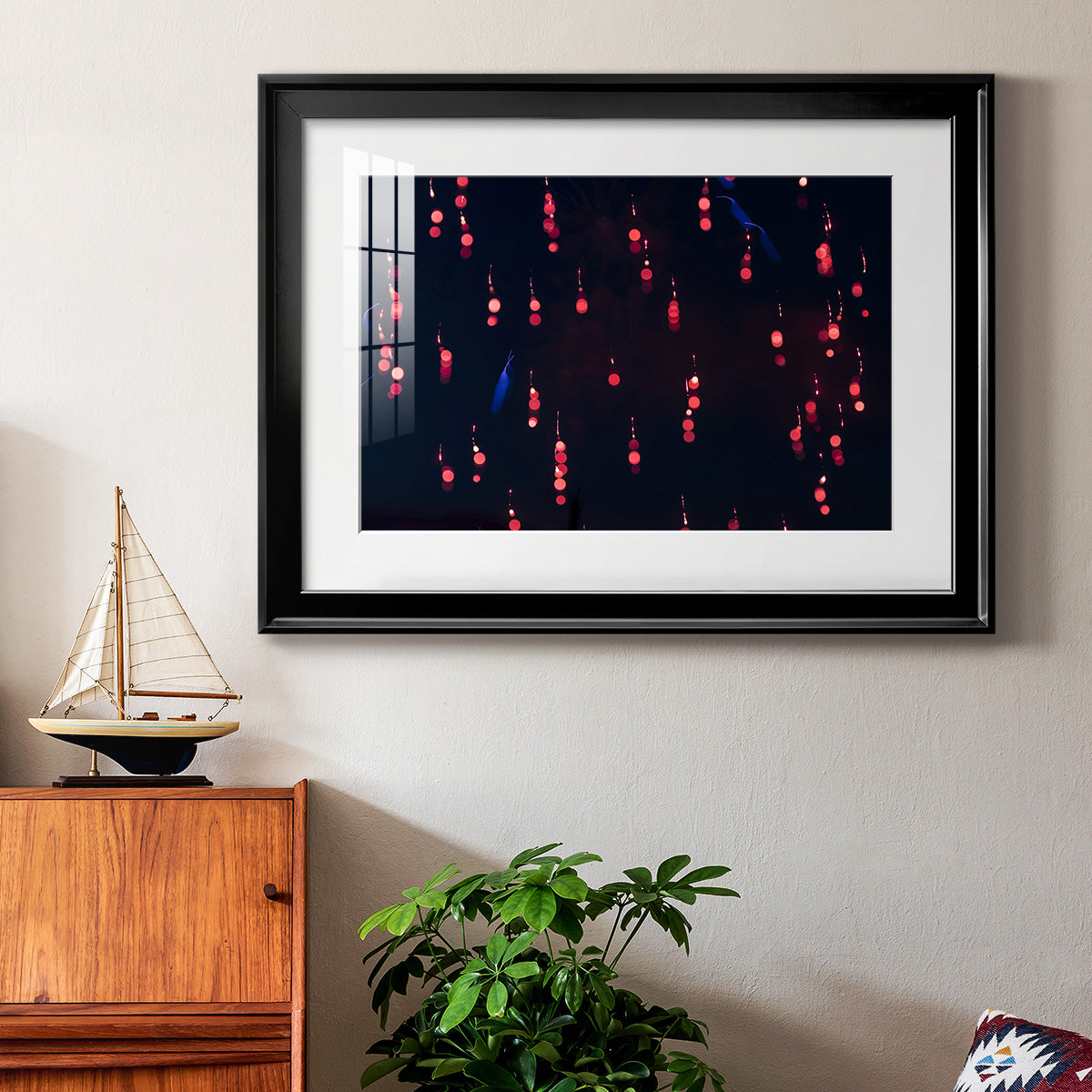 Crimson Constellation - Modern Framed Art Print