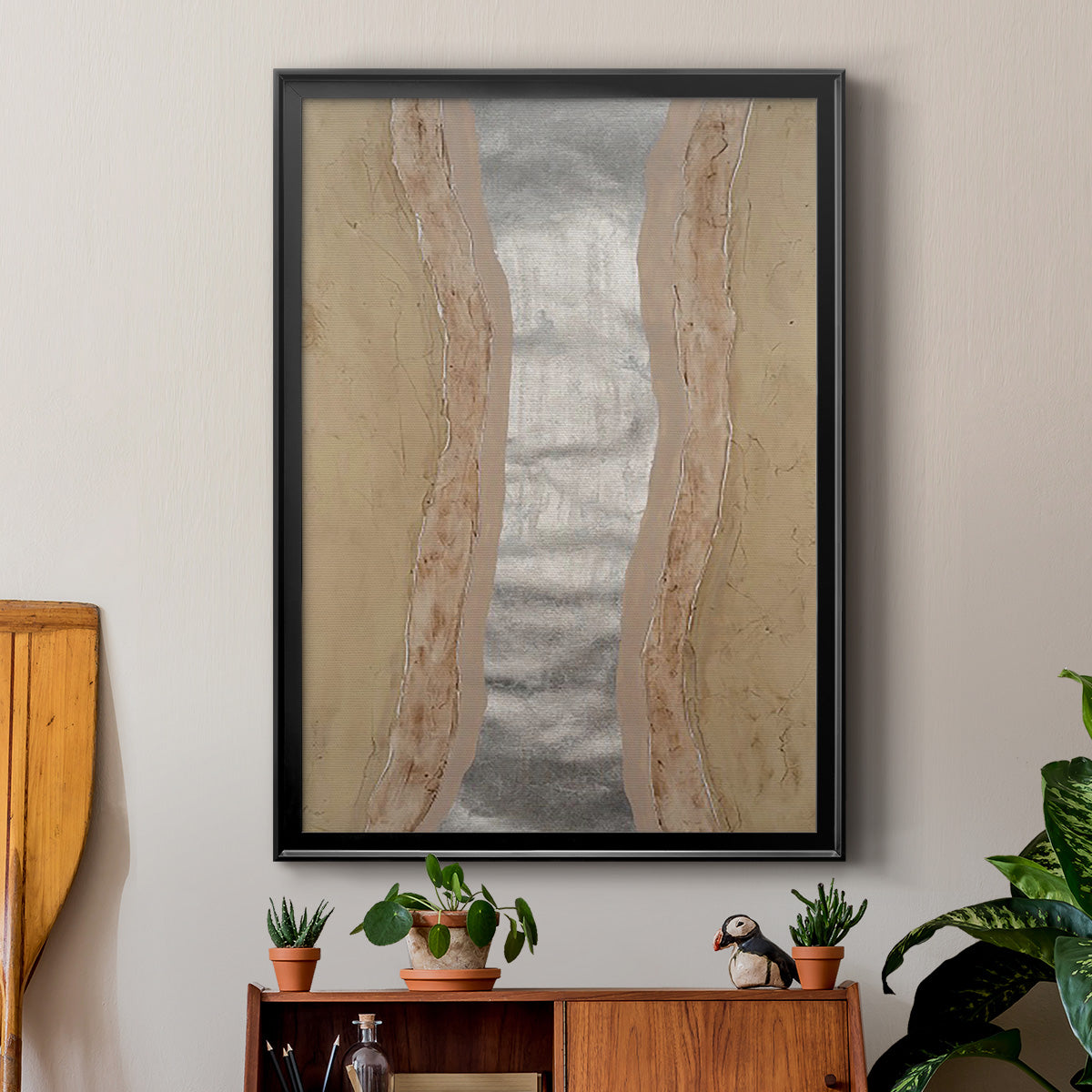Silver Lake II - Modern Framed Canvas Print