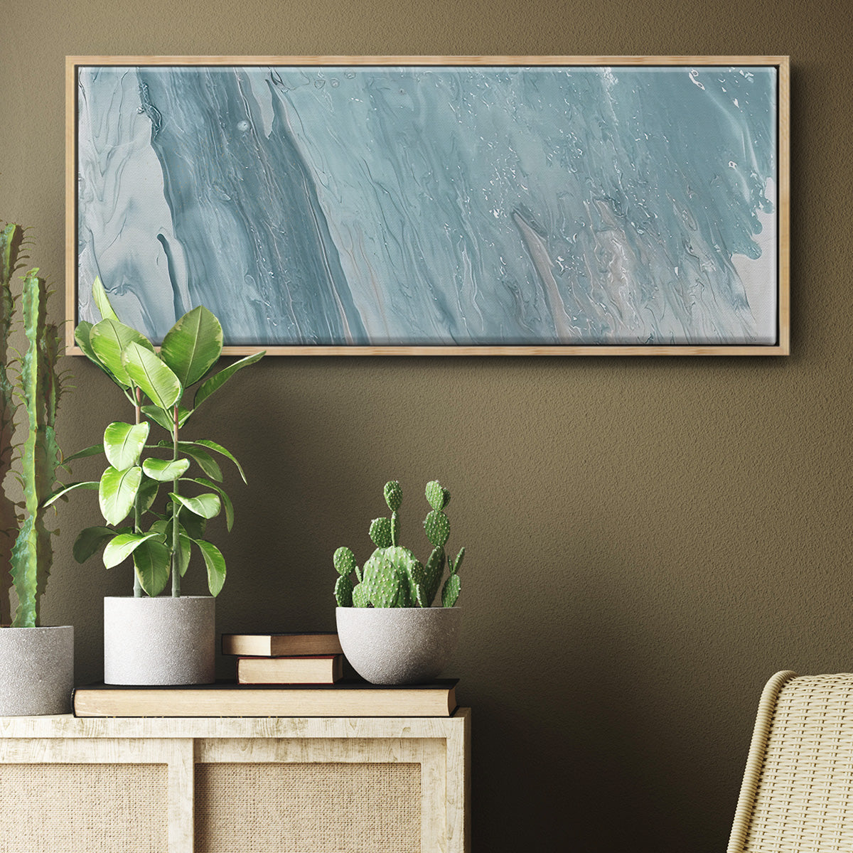 Cirrus I - Floater Framed Canvas Print