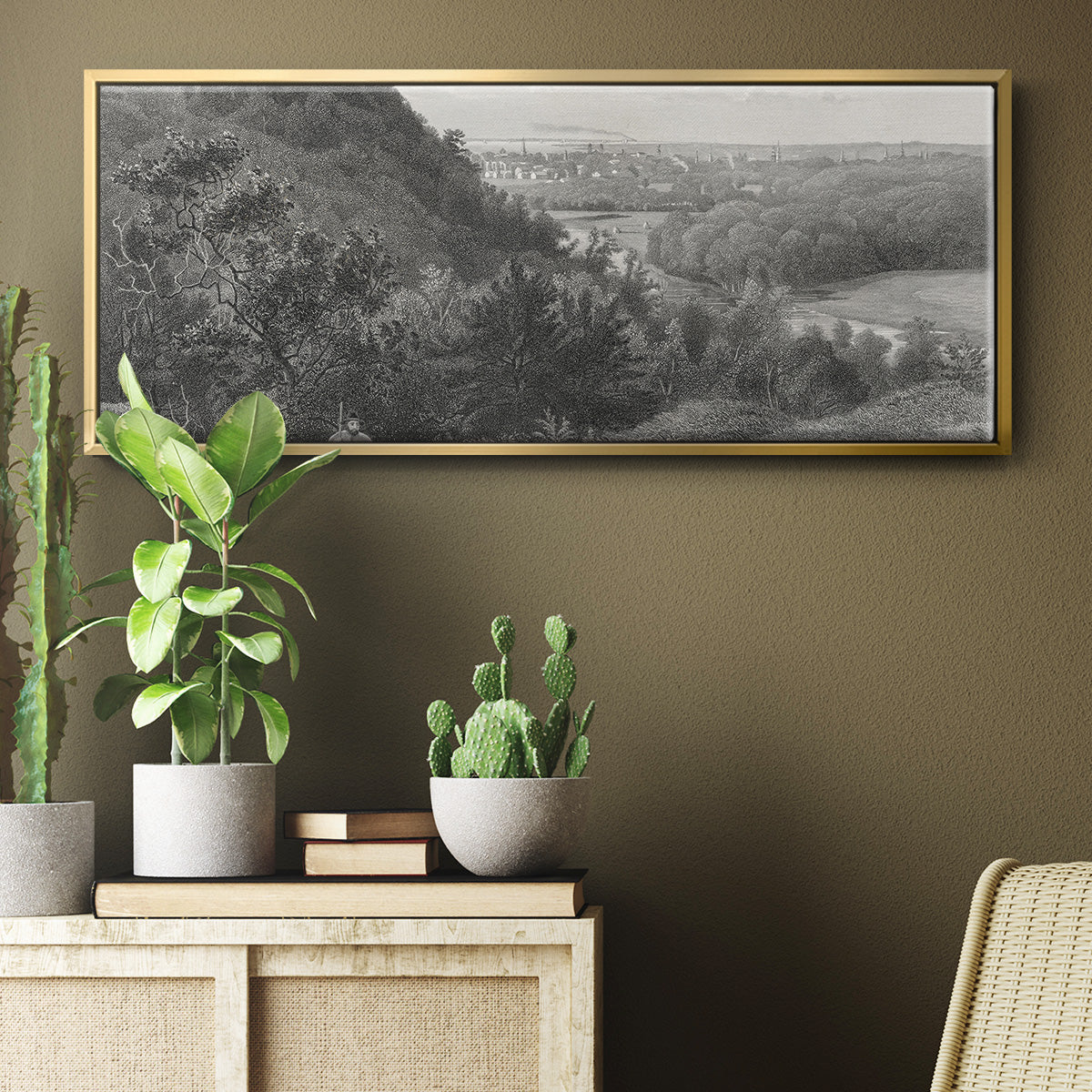 East Rock, New Haven - Floater Framed Canvas Print