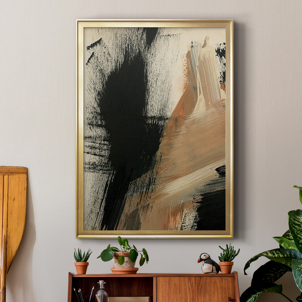 Baked Paintstrokes I - Modern Framed Canvas Print