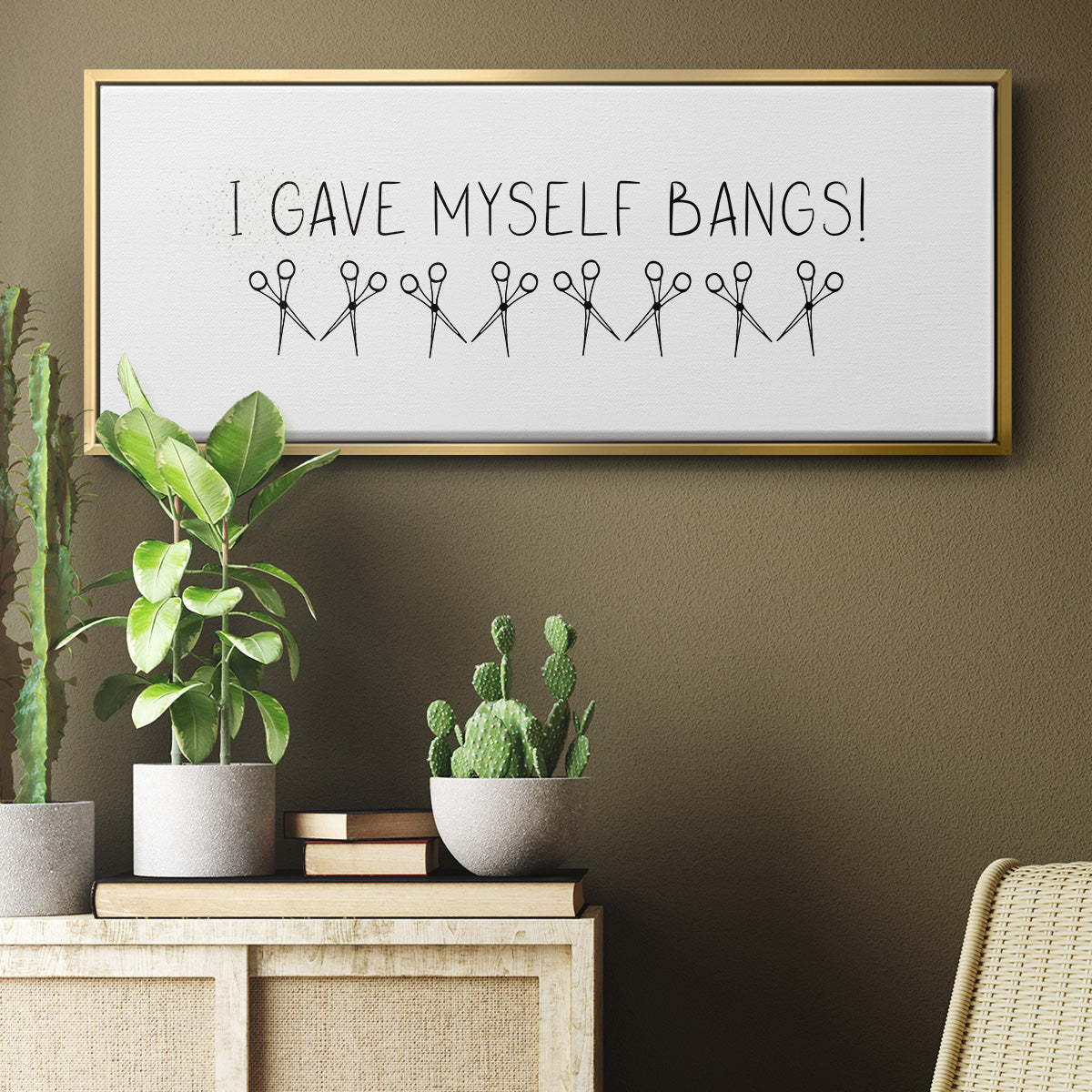 I Gave Myself Bangs! - Floater Framed Canvas Print