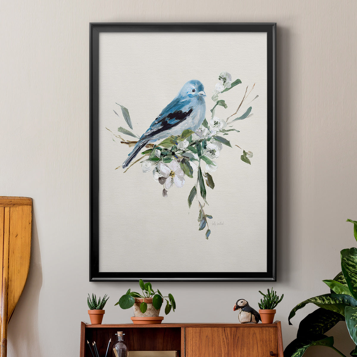 Bluebird Happy I - Modern Framed Canvas Print