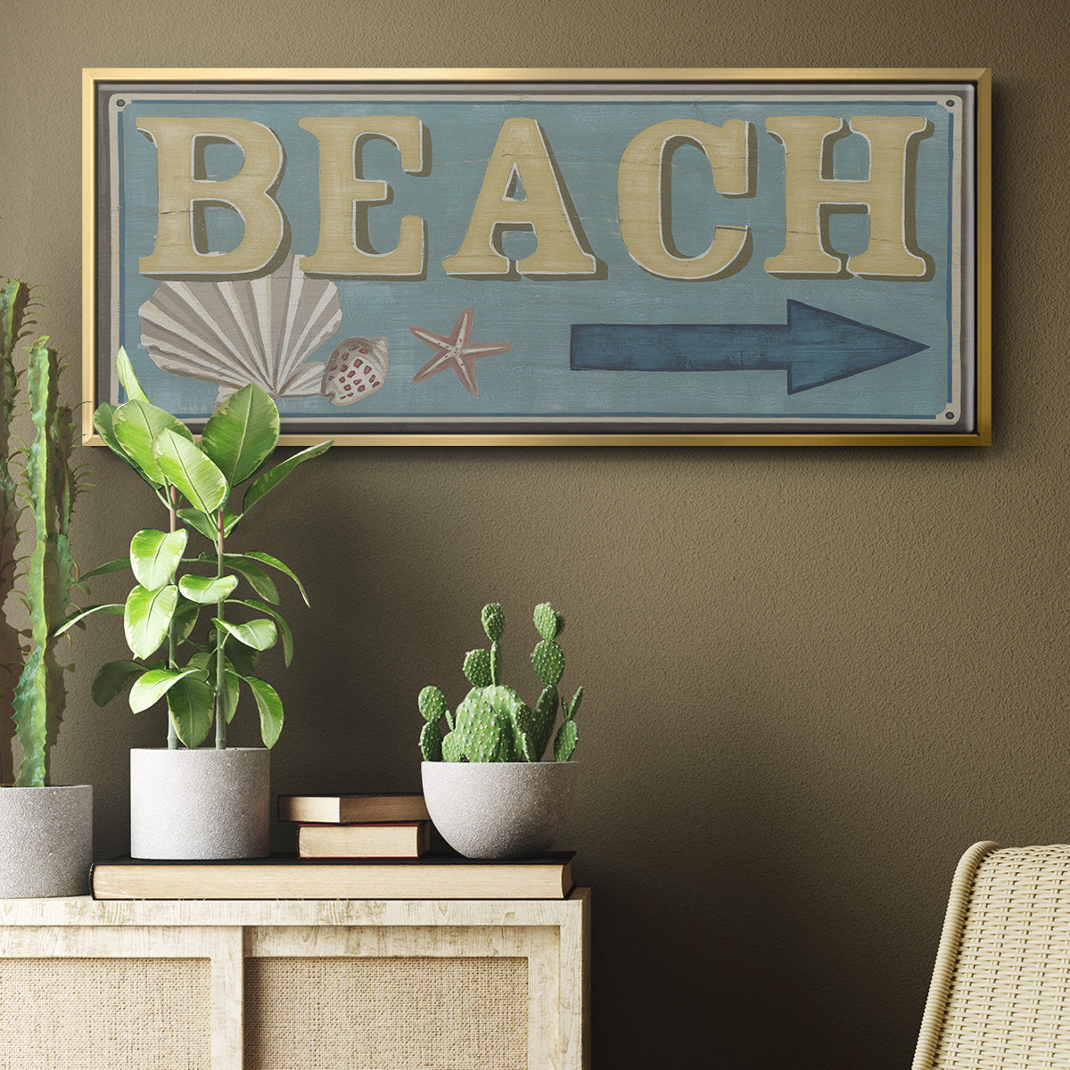 Shoreline Signs III - Floater Framed Canvas Print