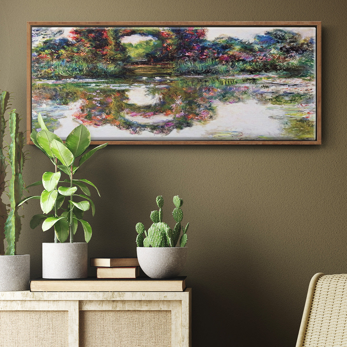 Rose Flowered Arches at Giverny, 1913 - Floater Framed Canvas Print